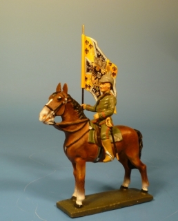 Fahnentrger zu Pferd mit Fahne des Kaisers
