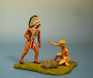 Indianer und Siedlerin