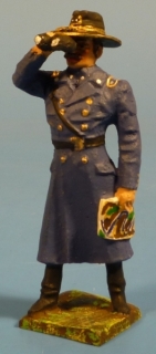 Unions Offizier stehend im Mantel mit Fernglas (beweglicher Arm)
