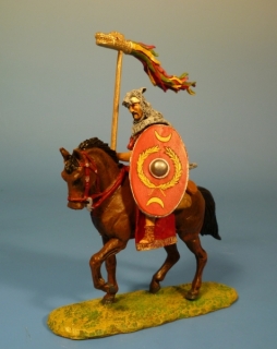 Rmischer Legionr zu Pferd mit Kavalleriestandarte und Schild (Legionskavallerie)