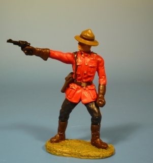 Mounty mit Revolver nach rechts schie�end