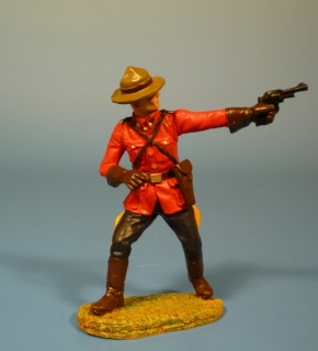 Mounty mit Revolver nach links schie�end