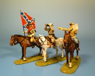 General Lee mit Ordonanz zu Pferd