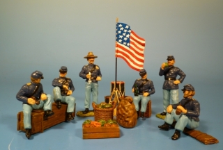 Unions Soldaten bei der Gefechtspause
