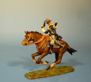 7US Kavallerist mit 2 Revolvern zu Pferd