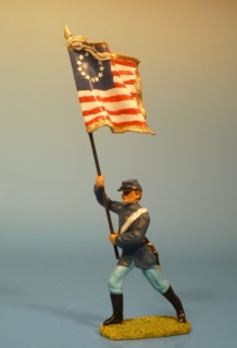 Unions Fahnentr�ger st�rmend