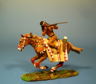 Indianer zu Pferd mit Gewehr