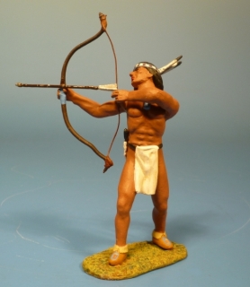 Indianer mit Pfeil und Bogen schieend