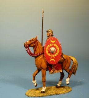 Rmischer Legionr zu Pferd mit Speer und Schild