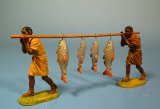 R�mische Sklaven mit Fischen