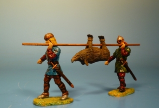 Wikinger mit Beute  vorgehend