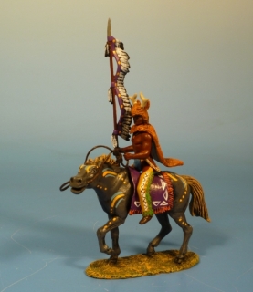 Indianer zu Pferd mit Federlanze