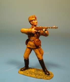 Rote Armee Soldat schie�end mit PPSh-41