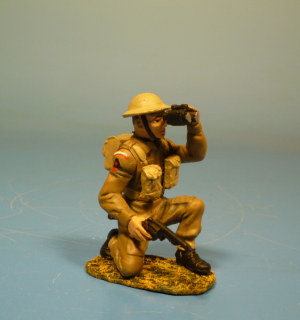 Britischer Offizier mit Fernglas